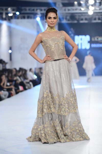 pakistani designer grey bridal dress 2016-2017