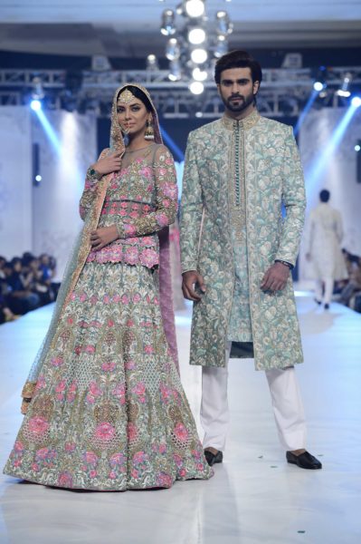 pakistani designer pink heavy embroidery bridal lehenga 2016-2017