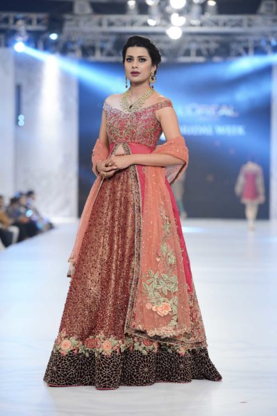 pakistani designer maroon bridal lehenga 2016-2017