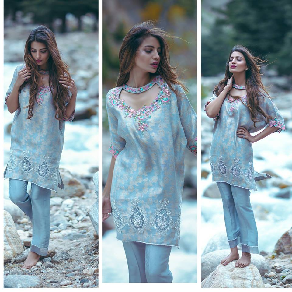 latest sky-blue-embroidered-party-dress-2016-2017