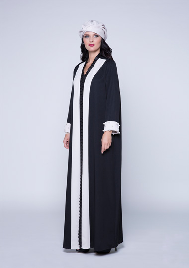 New trendy effa black and white abaya designs 2016-2017