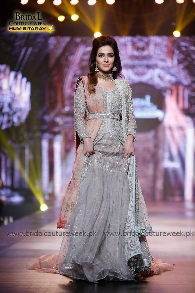  Pakistani Designer Walima Dresses 2017 in grey color