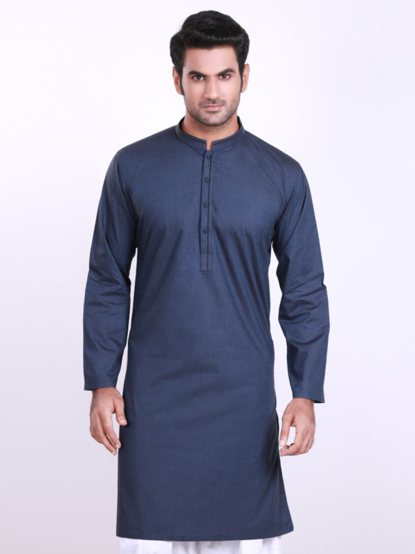 Eden robe Men navy blue Kurta Design 2016-2017