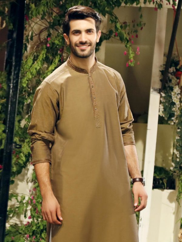 Eden robe Men brown Kurta Design 2016-2017