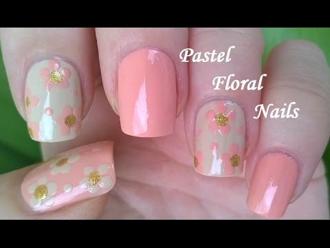 floral pink pastel manicure ideas 2020for spring/summer