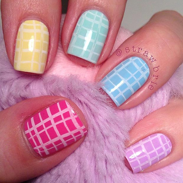 geometric pastel manicure ideas 2020for spring/summer