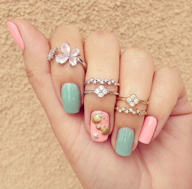 embellished pastel manicure ideas 2020for spring/summer