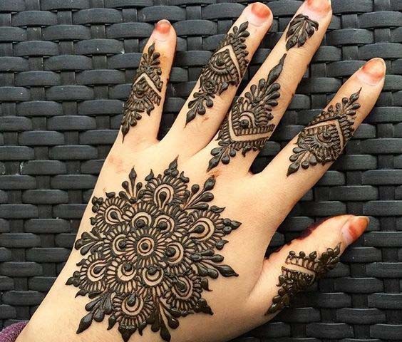 Beautiful Floral Tikki mehndi design for eid 2017