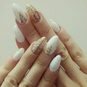 new white and golden eid party nail art designs 2017 for pakistani girls