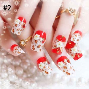 latest red and white combination eid party nail art designs 2017 for pakistani girls