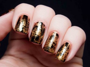stylish black and golden eid party nail art designs 2017 for pakistani girls