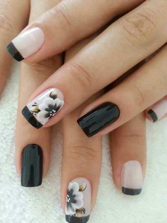 amazing black and white eid party nail art designs 2017 for pakistani girls