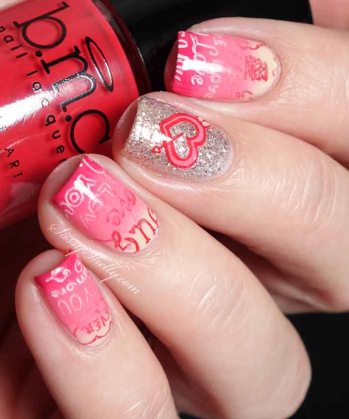 best light pink eid party nail art designs 2017 for pakistani girls