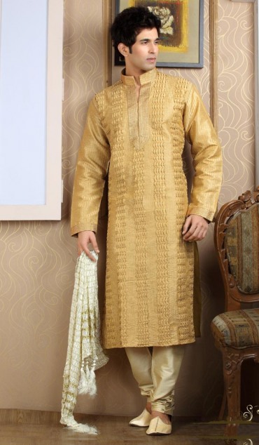 Mehndi Kurta Designs 2021 For Men In Lime Color