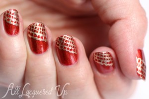 Red Lace Nails for Wedding