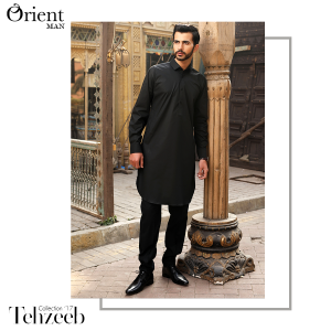 Latest Men Summer Kurta Designs 2017 In Black Color