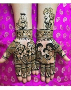 Simple Arabic Eid Henna Designs for Full Hands