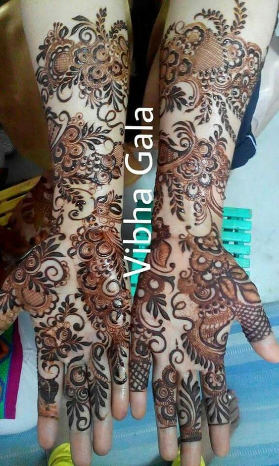 Eid Arabic Mehndi Designs 2017 for Full Hands