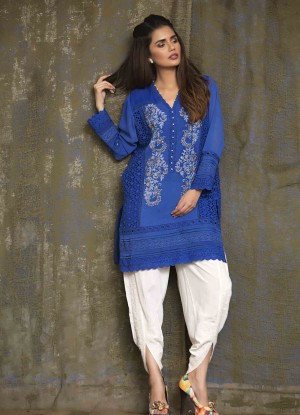 Short shirt with tulip shalwar