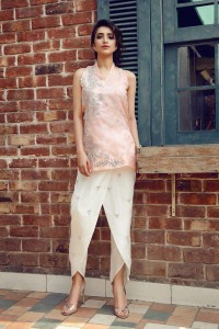 Short shirt with tulip shalwar