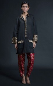 Short shirt with tulip shalwar