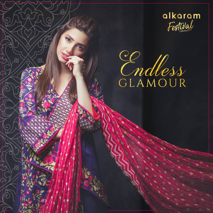 Alkaram Purple Eid 3 Piece Suit 2017