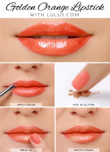 Orange Lipstick Tutorials Step by Step for Eid