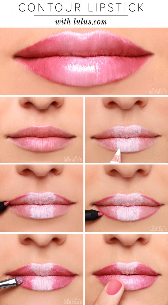 Pink Lipstick Tutorials Step by Step for Eid
