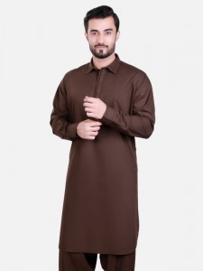 Edenrobe Shalwar Kameez 2017 in Dark Brown Color