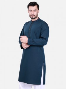 Edenrobe Kurta Design 2017 in Navy Blue Color