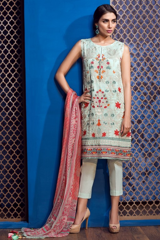 Green Chiffon Outfit by Khaadi