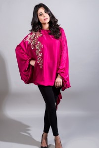 Maria B Blue Silk Top for Eid