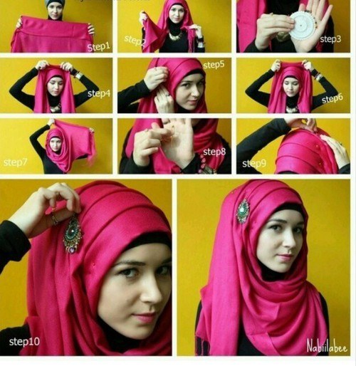 How to wear modren Hijab Styles Step by Step Tutorials