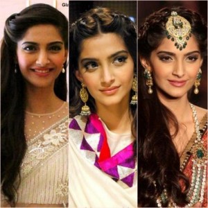 Sonam Kapoor Inspired Hairstyles with Saree
