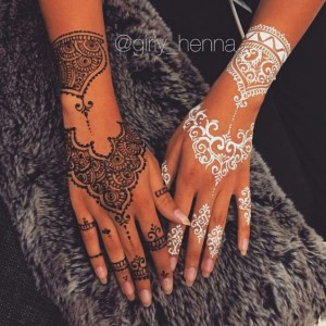 New white Henna Design 2017 for Brides