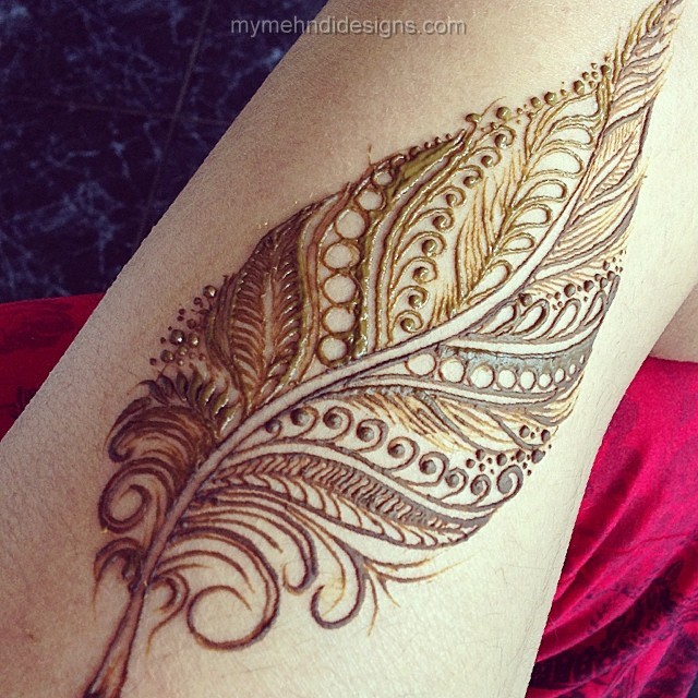 New Punjabi feather Henna Patterns for Arms