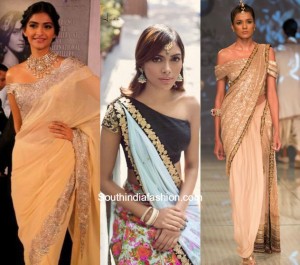 Off Shoulder Blouse Designs for Saree 2017