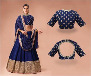 Front and Back Designer Blouse Designs for Lehenga 2017