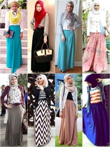 new fashion hijab styles with skirt