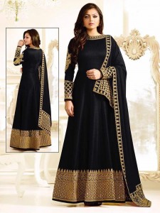 Party wear black and gold Indian Frock