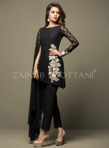 Zainab Chottani Formal Wear Black Shirt for Party