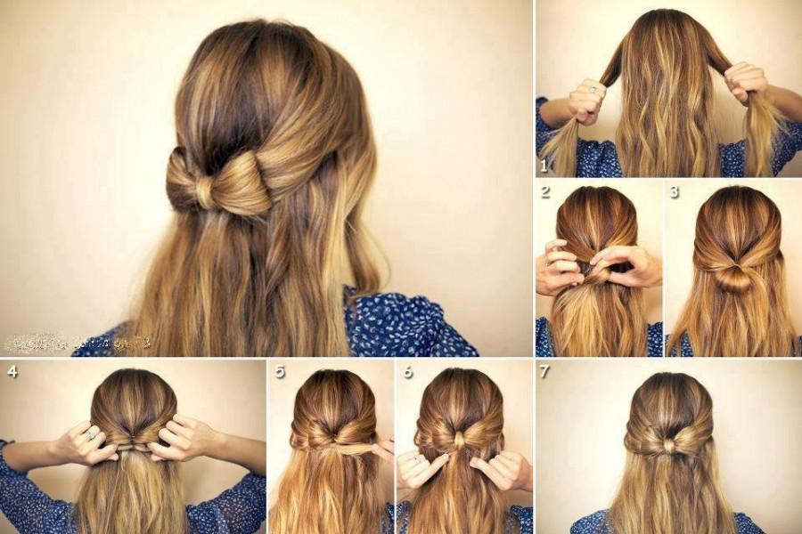 Pretty Bow Hairstyles For School 