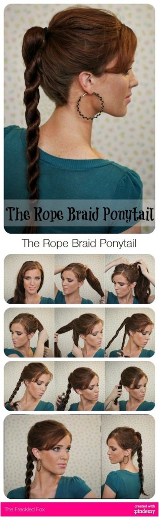 Rope ponytail Pretty Hairstyles For School 