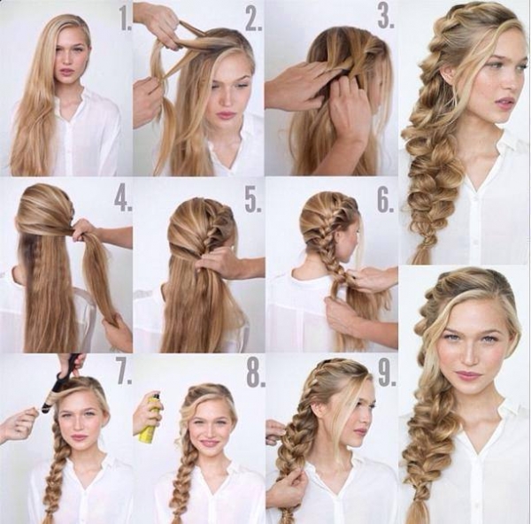 Pretty side braid Hairstyles For School 