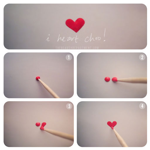 How to make heart with nail polish DIY