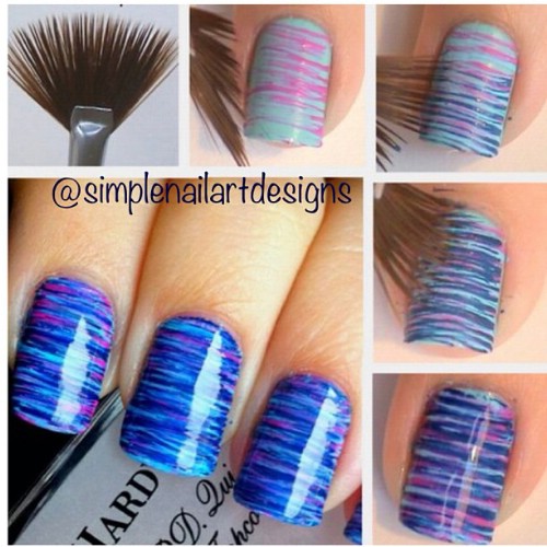 Thin striped DIY Nail Art Designs