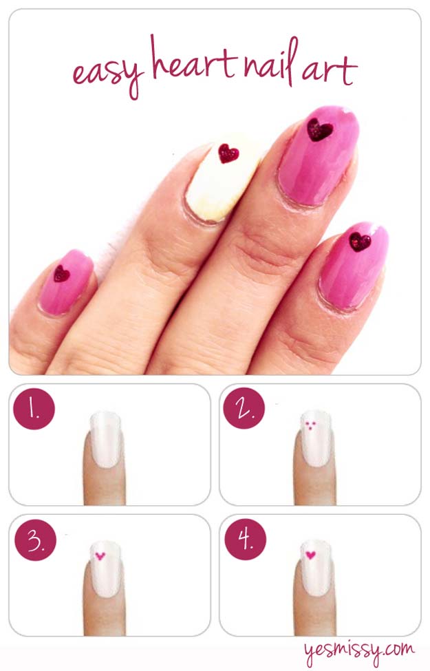 Heart DIY Nail Art Designs