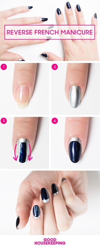 Reverse French Manicure DIY Nail Art Designs