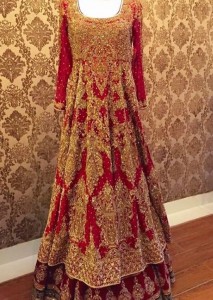 Pakistani Bridal Dresses for Barat Day In Red Color