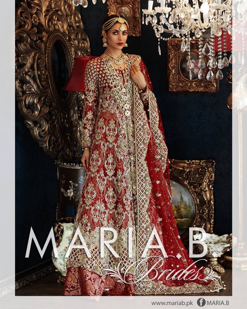 Pakistani Bridal Dresses for Barat Day In Red Color